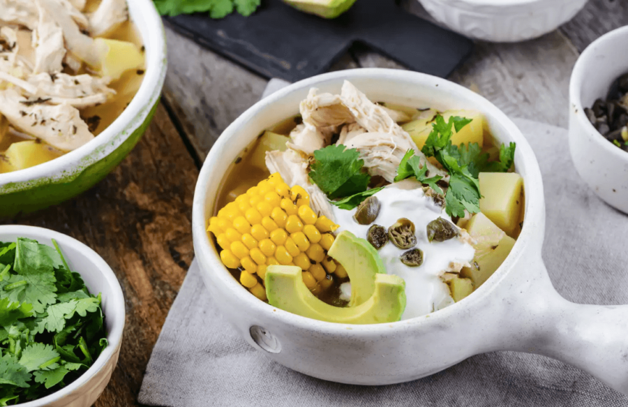 Colombian soup ajiaco stew from Bogotá