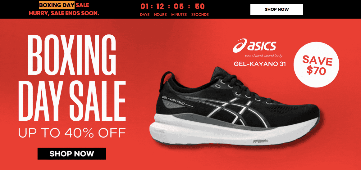 The Athletes Foot Boxing Day Sale