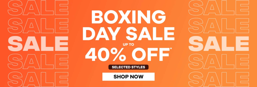 The Athlete's Foot boxing day sale australia banner image up to 40% off