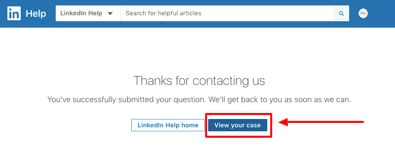 View your case button LinkedIn