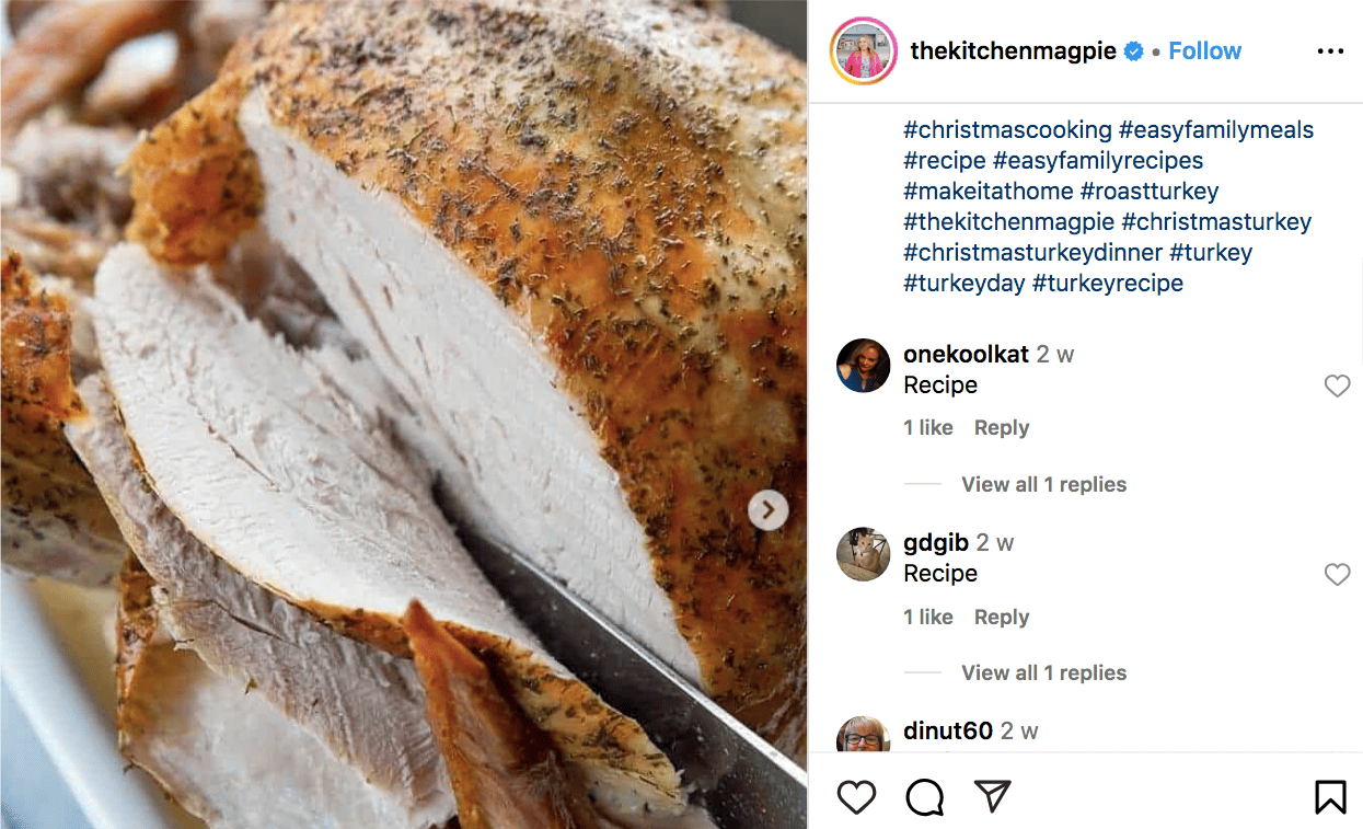 #christmascooking best Christmas hashtag on Instagram