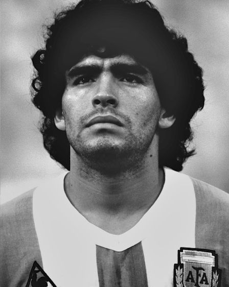 diego maradona photo black white argentina