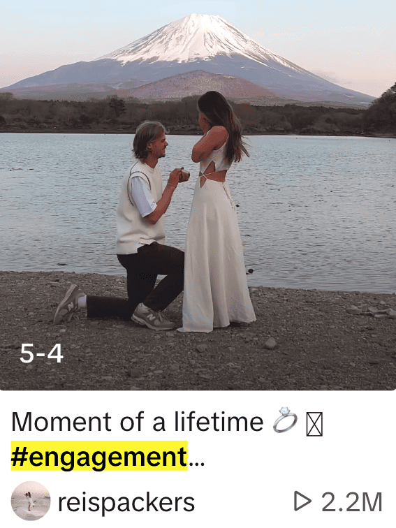 #engagement popular wedding hashtag on TikTok