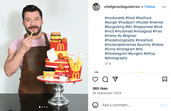 #foodporn a popular foos hashtag on Instagram