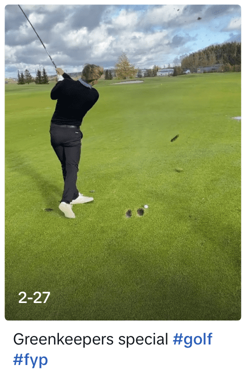 #golf a popular sports hashtag on TikTok