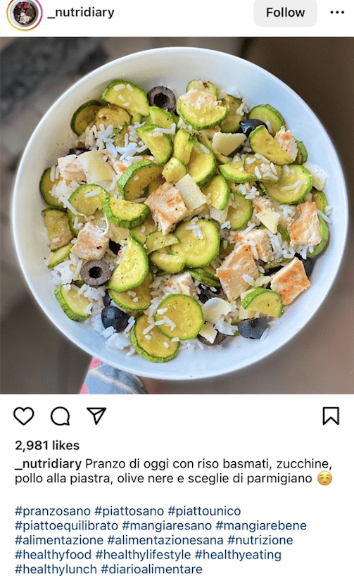 #healtyfood popular healthy food hashtag on Instagram