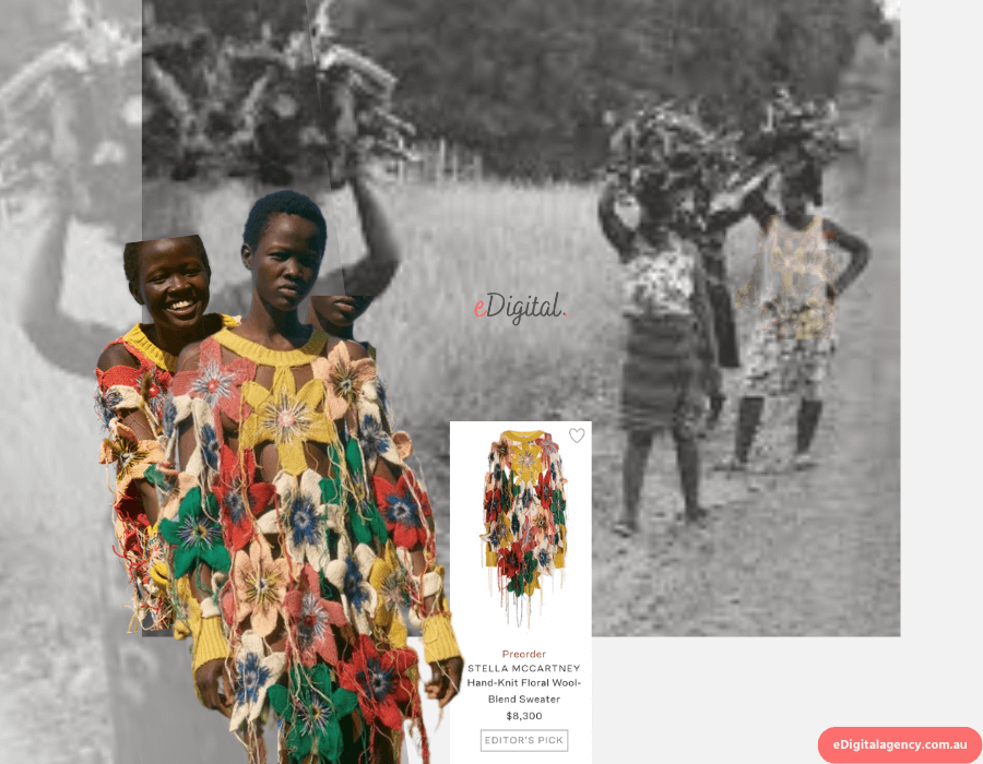 luxury fashion haute couture high conceptual art photography collage african women carrying wood eDigital