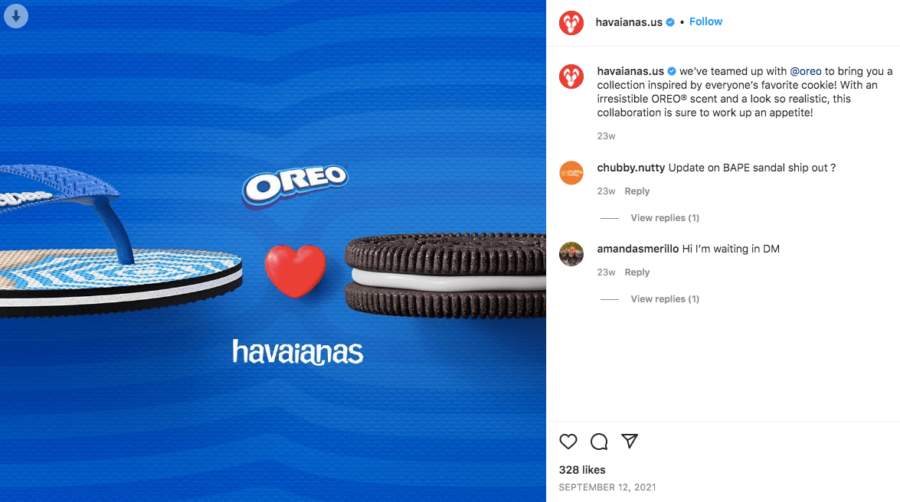 marketing partnership brand collaboration oreo havaianas