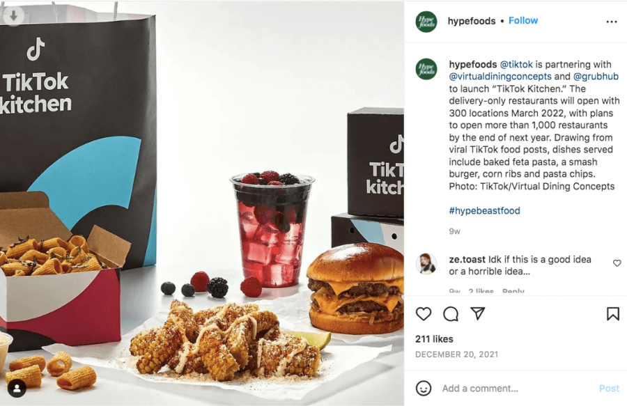 marketing partnership brand collaboration tiktok grubhub