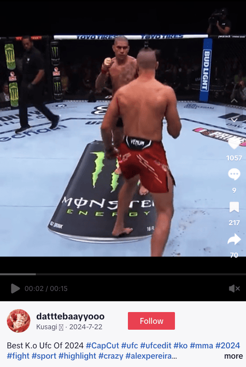 #mma a popular sport hashtag on TikTok