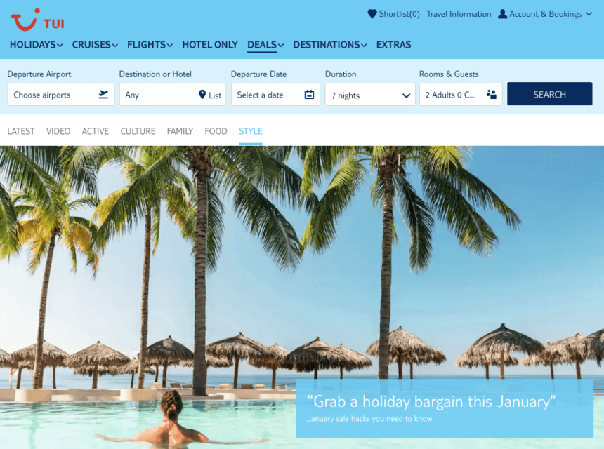 tui january sale holiday deals travel offers