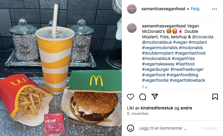 #veganfoodshare a popular vegan food hashtag on Instagram