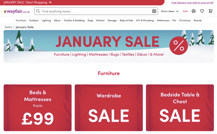 wayfair january sales offers deals